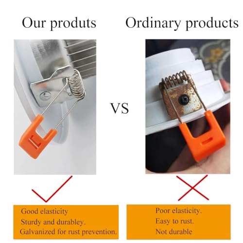 10 Sets Downlight Panel Lamp Spring Clips Light Emitting Diode Recessed Lighting Accessories Securing Clamps for Ceiling Lamp Canister Lights LED Strip Mounting/65x16mm/Orange by HONYURIS - Image 7