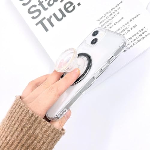 MagSafe プレート マグセーフ リング マグネット ベース ワイヤレス充電 透明 クリア シンプル スマホグリップ用 スマホリング用 スマホスタンド用 スマホアクセサリー(ホワイト)