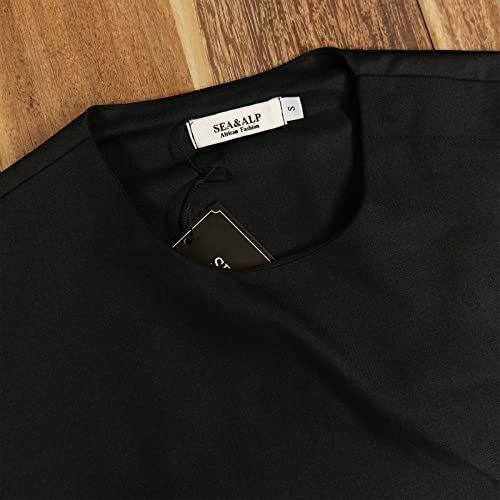 SEA&ALP Men's Fashion Clothes African Shirt and Pant Suit Dashiki Long Sleeve Casual Outfits Blouse Pockets3