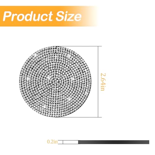 Image of Osilly Bling Car Cup Holder Coaster, Crystal Rhinestone Anti-Slip Insert Coasters, Universal 2.75 Inch Fashion Automotive Cup Mat, Car Interior Accessories Decor Gifts for Women (White, 4PCS)