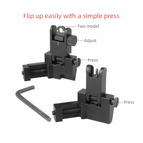 HOUSON 45 Degree Offset Flip Up Sights, Tactical AR15 Backup Iron Sight 45 Degree Rapid Transition BUIS Backup Iron Sight Backup Sight Set for 21mm Picatinny R123 - Image 6