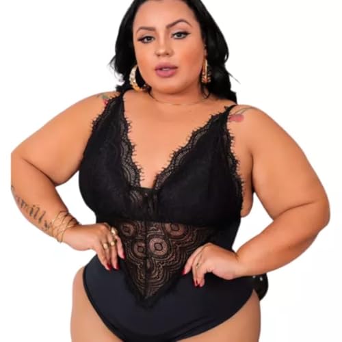 Body Plus Com Alças De Regulagem De Renda Com Bojo Preto