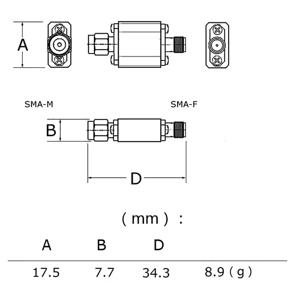 Filtro Passa-Banda 2.4GHz 2450MHz, per Anti-Interferenza WiFi/Bluetooth/Zigbee, Interfaccia SMA