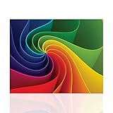  Quadro su Tela Astratto Colored Waves mix di colori - Decorazione murale moderna per la casa realizzato a mano Arredamento moderno, Multicolore