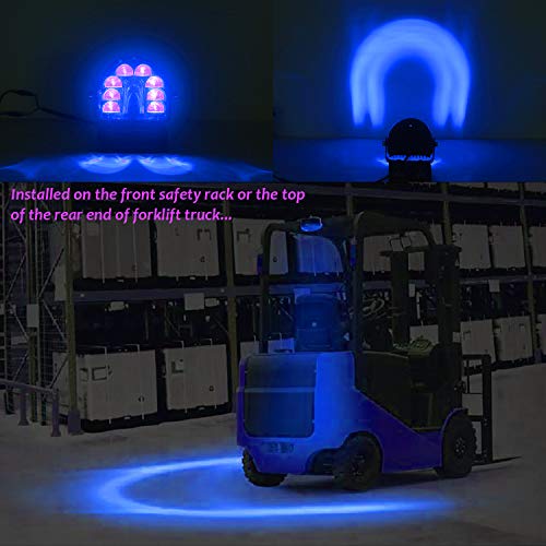Image of ONERAY Forklift Safety Light Blue Arc LED Warning Light Warehouse Pedestrian Warning Arch Zone Spotlight 40W DC10-80V for Truck Security Indicator Spotlight Brightness (New)