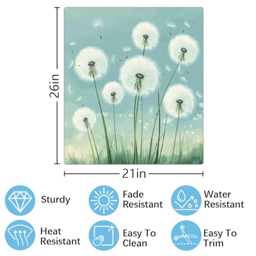 Cubierta magnética para lavavajillas de flores de diente de león panel reusable 2