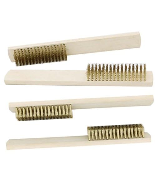 Zua Brass Copper Wire Brush with Wooden Handle for Rust removal and Cleaning - (Set of 4) (B0D7NKBTC4) Amazon Price History, Amazon Price Tracker