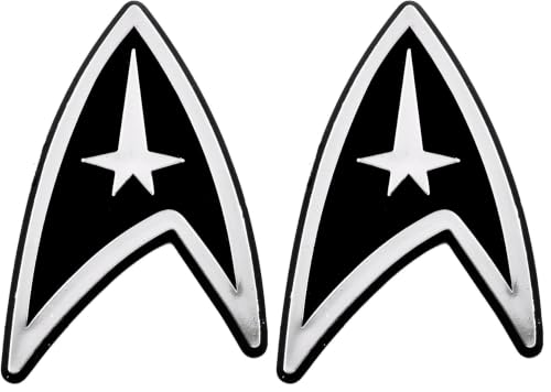 Image of ST Starfleet Insignia Logo Plastic Auto Emblem - [Silver][2 1 /4'' x 3 1 /4''] (Pack of 2)