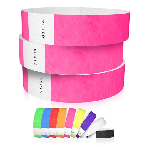 600 WristCo Neon Pink Tyvek Wristbands for Events - Tamper-Proof Design & Fluorescent Color Prevent Reuse Premium-Grade Bracelets for Hospital & Medical ID Party & VIP Identification
