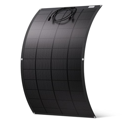 ECO-WORTHY Pannello Solare Flessibile da 200W,Materiale ETFE 18BB Monocella 25% Alta Conversione per Balcone, Camper, Barca, Tetto, Campeggio, Casa, Yacht, Superfici irregolari