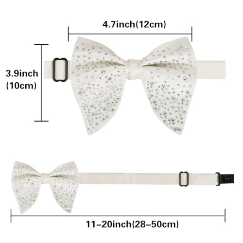 Image of Alizeal Velvet Pre-tied Adjustable Bow Tie for Men Oversize Formal Solid Tuxedo Bowtie