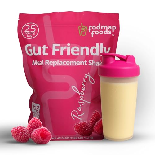 Fodmap Foods Certified Protein Shake Powder Meal Replacement – Gut Friendly 16g Plant Based Protein, Low Fermentation, Gluten-Free High Protein Meal Replacement Shake Powder | 25 Servings 44.1oz