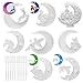 Produktbild Woohome 18 Stück Gießform Silikonform Resin Silikonform 8 Stück Mond Silikonform Silikonformen Epoxidharz Formen Kit für DIY Halskette Anhänger Schlüsselbund Schmuck Handwerk Dekoration Machen