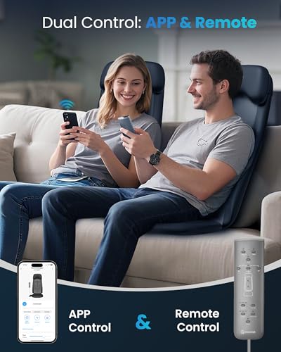 COMFIER Shiatsu Massage Cushion with Heat,2D/3D Shiatu Back Massager with App Control,Deep Tissue Kneading Massage Chair Pad with Vibration,Back Massager for Chair,Gifts for Dad,Mom - Image 4