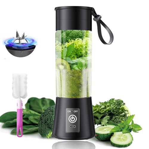 Image of Personal Size Blender for Smoothies - 2026 New Cordless Portable Blender | 380Ml BAP Free Juice Cup & 6 Blades, Freshly Squeezed for Picnic /Sports /Travel, High Blending Speed of 20000Rpm /Min