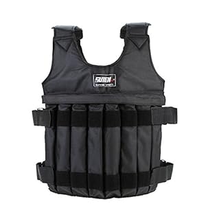 Weighted Vest, 20KG/44LB Adjustable Strength Training Vest Running Exercise Boxing Fitness Weightloading Sand Clothing…