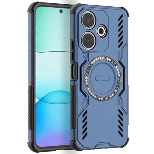 LVVFEI für Xiaomi Redmi 13 4G/ Poco M6 4G Hülle Magnetisch Handyhülle Schutzhülle mit Stoßdämpfendem Luftpolster, Kratzf...
