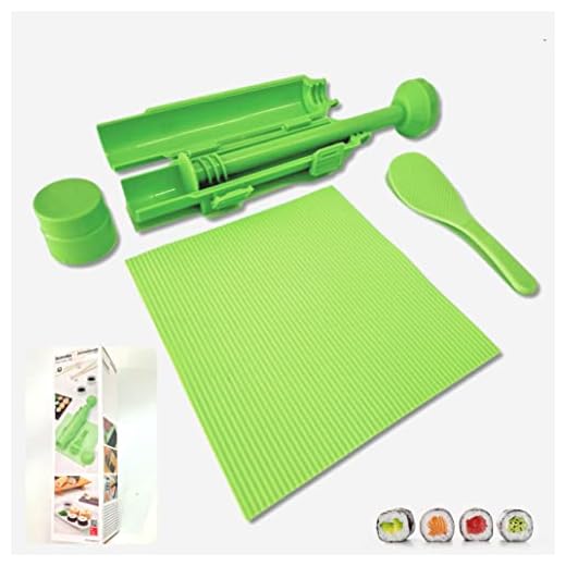 Kit para Hacer Sushi 3 Utensilios + Recetas Suzooka Set Compuesto de Molde, Cuchara y Esterilla en Silicona, apto para Lavavajillas. Herramienta de Cocina. Bazooka Sushi Roller. Regalos originales