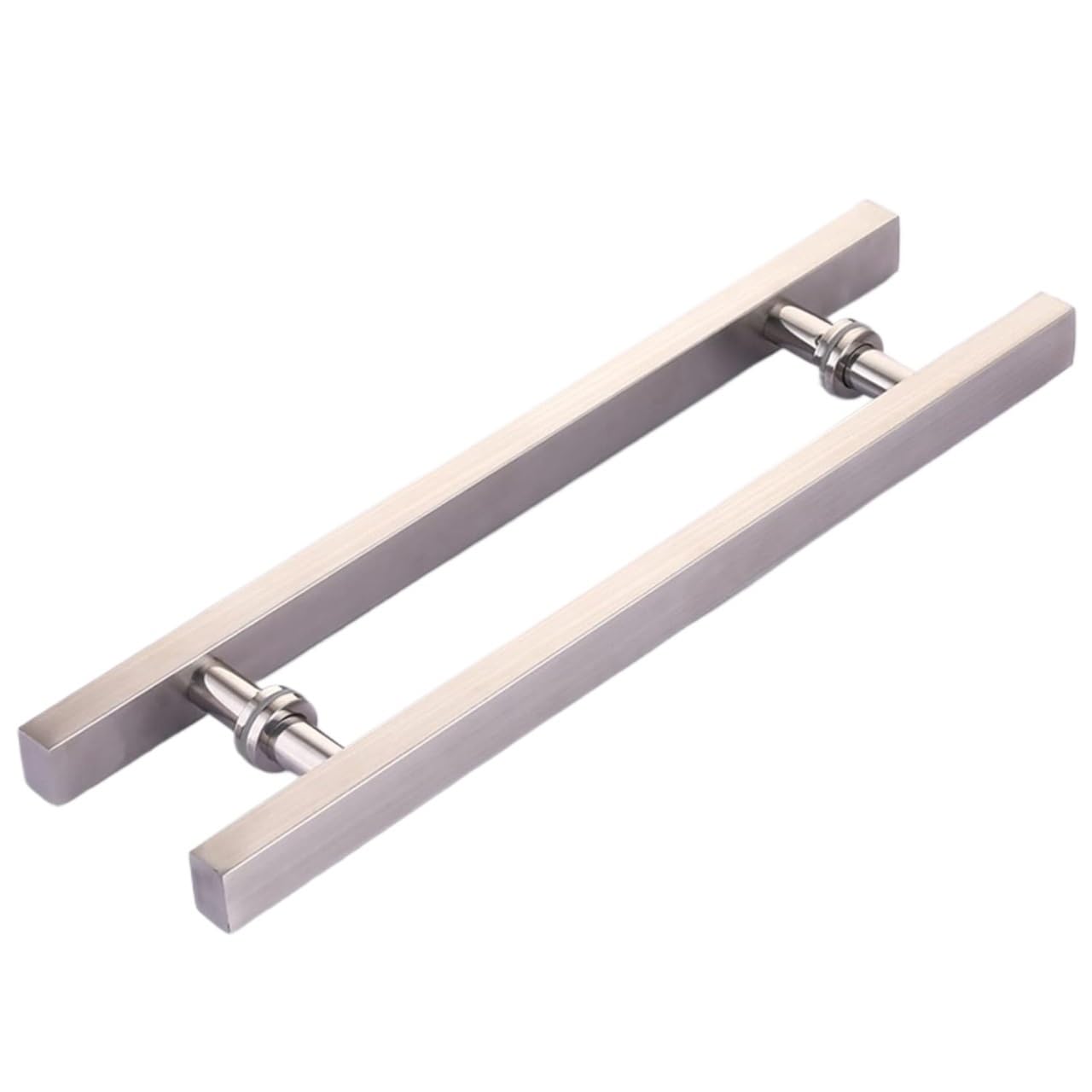 Adgcfkop Brushed Silver Shower Door Handle, H Shape Handle Hardware Set Heavy Duty Stainless Steel Bathroom Shower Pull Push Door Handles Two Sided Glass Shed Door Pull Handle(60 * 36Cm)