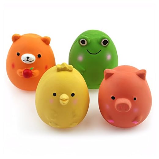 Chiwava 4PCS 6 cm Squeak látex Juguetes para Cachorros Divertido Animal Conjuntos Mascota interactiva Jugar para pequeño Perro Multicolor