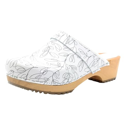 Image of Bjork Maja Wood Open Back Leather Clogs