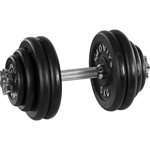 MOVIT® Kurzhantel PRO Set, Gusseisen Hantel, 1x 30kg, Stange 30mm...