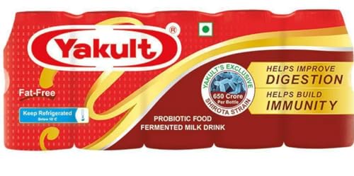 Yakult Probiotic Drink Original Probiotic Fermented Milk Drink (pack of 2) (10 yakult) 65 Ml Each