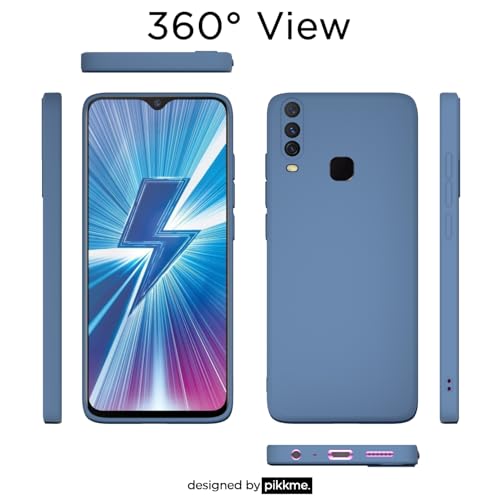 Image of Outlouders Back Cover for Vivo Y12 / Vivo Y15 / Y17 / Vivo U10 | Camera Protection | Durable Soft Matte Silicone Bumper Case (Aqua Blue)