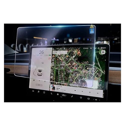 Verre trempé Tesla Model 3 Y anti-rayures pour une navigation claire et sans traces