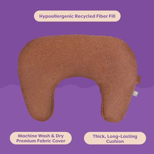 Image of Boppy Nursing Pillow, Luxe Ergonomic Breastfeeding & Baby Feeding Support | High, Firm, Large Area Cushion, Water-Repellent Liner, Washable Cover, Wider Opening, Flexible Fiber Fill - Boucle Chestnut