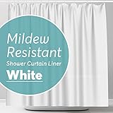 BigFoot Shower Curtain Liner – 72 x 72 PEVA Heavy Duty Shower Curtain with Rustproof Metal Grommet and 3 Magnetic Weights – Odor Free and Compatible with Standard Showers, White