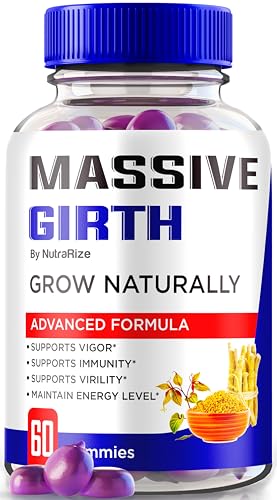 NutraRize Massive Girth Gummies for Men Official Massive Girth Growth Gummies All-Natural Blend to Grow Naturally MassiveGirth Male Performance Gummy Massive Girth Gimmies Review (60 Gummies)