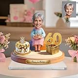 SHKINETARRY Figurita de cumpleaños Personalizada con Dibujo Animado, Adorno de Escritorio de acrílico, Escultura de Retrato 2D con Foto Personalizada, Figuras Personalizadas de ti Mismo
