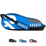 Raquex Tennis Bag - 6 Racket Bag for Tennis, Badminton & Squash Racquets. Blue, Black or Magenta. Holds up to 6 Racquets + Accessories + Trainers