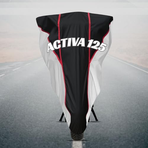 Image of Motorcycle Scooty Body Cover for Outdoor Use - Heavy Fabric Water Resistant Two Wheeler Cover with UV, Dust & Rain Protection Compatible for Activa 125