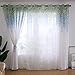 Produktbild Michorinee Transparent Vorhänge Blumen Gardinen Voile 2 Stücke Kräuselband mit Ösen Blau Schlaufen für Schlafzimmer Wohnzimmer 175 × 140cm (H × B)