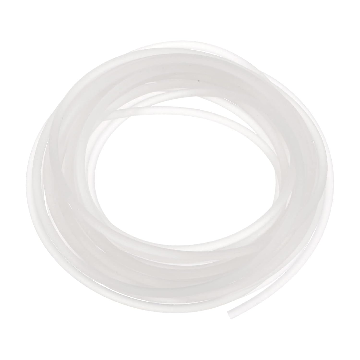 HARFINGTON Polyurethane Round Belts 5mm Dia 9.84ft(3 Meters) Length Rough Surface PU Urethane Belt for Drive Transmission, White