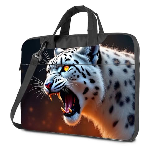 Sac à dos ordinateur 17 pouces léopard des neiges noir 29x40cm