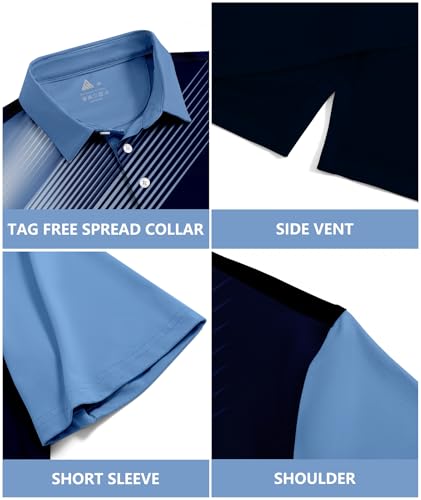Mens Polo Shirts Short Sleeve Printed Quick‑Dry Golf Tops - image 5