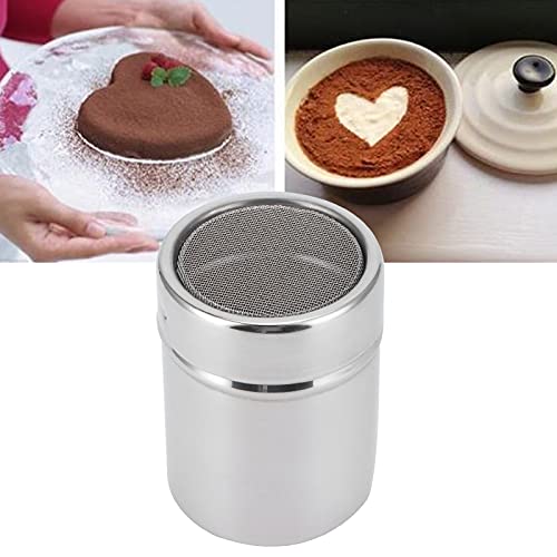 Gavigain Powder Dispenser, 304 Stainless Steel Coffee Powder Shaker for Kitchen Utensils 0.5mm Hole Diameter