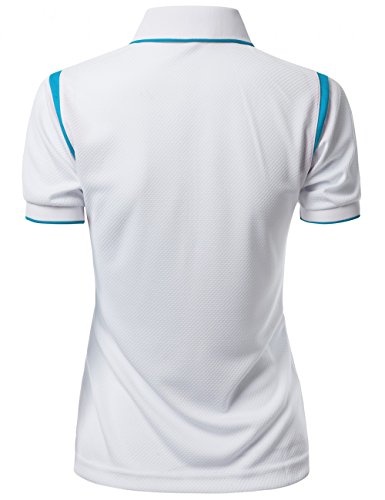 Women's Coolon 2 Tone Collar Zipup Polo T-Shirt