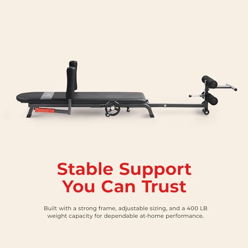 Sunny Health & Fitness No-Hang Inversion Decompression Table for Back Pain Relief, Adjustable Stretch Table, 400 LB Capacity - Thumbnail 6
