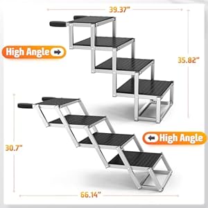   Gimars-Ultra-Sturdy-Extra-Wide-Dog-Car-Ramp-for-Large-Dogs-Adjustable-Height-for-Senior-Dogs-with-ACL-Lightweight-Aluminum-Foldable-Pet-Ramp-for-High-Beds-SUV-Jeep-Trucks-20-Inches