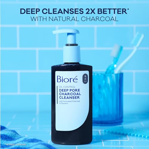 Biore Deep Pore Charcoal Face Wash, Daily Facial Cleanser for Dirt & Makeup Removal, for Oily Skin, 6.77 Oz - Image 5