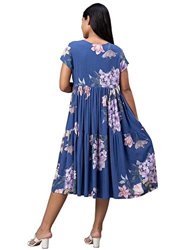 Image of AV2 Women's Rayon Regular Fit Maternity Feeding Layered And Tiered Kurti 5124 Dress