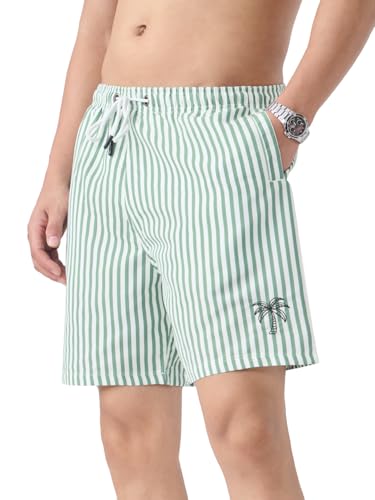 Image of The Souled Store Swin Shorts: Men and Boys Drawstring Waist Polyester Regular Fit Quick-Dry Lightweight Swim Shorts