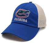 Officially Licensed University Florida Mesh Trucker Hat Classic Blue/Khaki Embroidered Gators Team Logo Adjustable Snapback Sports Baseball Cap