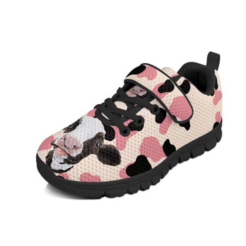 Children's Single Buckle Sneakers Animal Print Running Shoes Anti-Skid Mesh Sneakers for Walking