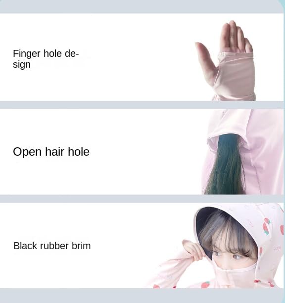 Loizziuy Girls Strawberry Sun Protection Jacket Cooling Hooded Zip-Up Hoodie Girls Boys UPF50+ Running Sweatshirts Shirt3