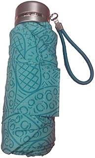 Totes Micro Travel Umbrella 38" arc. Water Repellency Application, Paisley Turquoise
